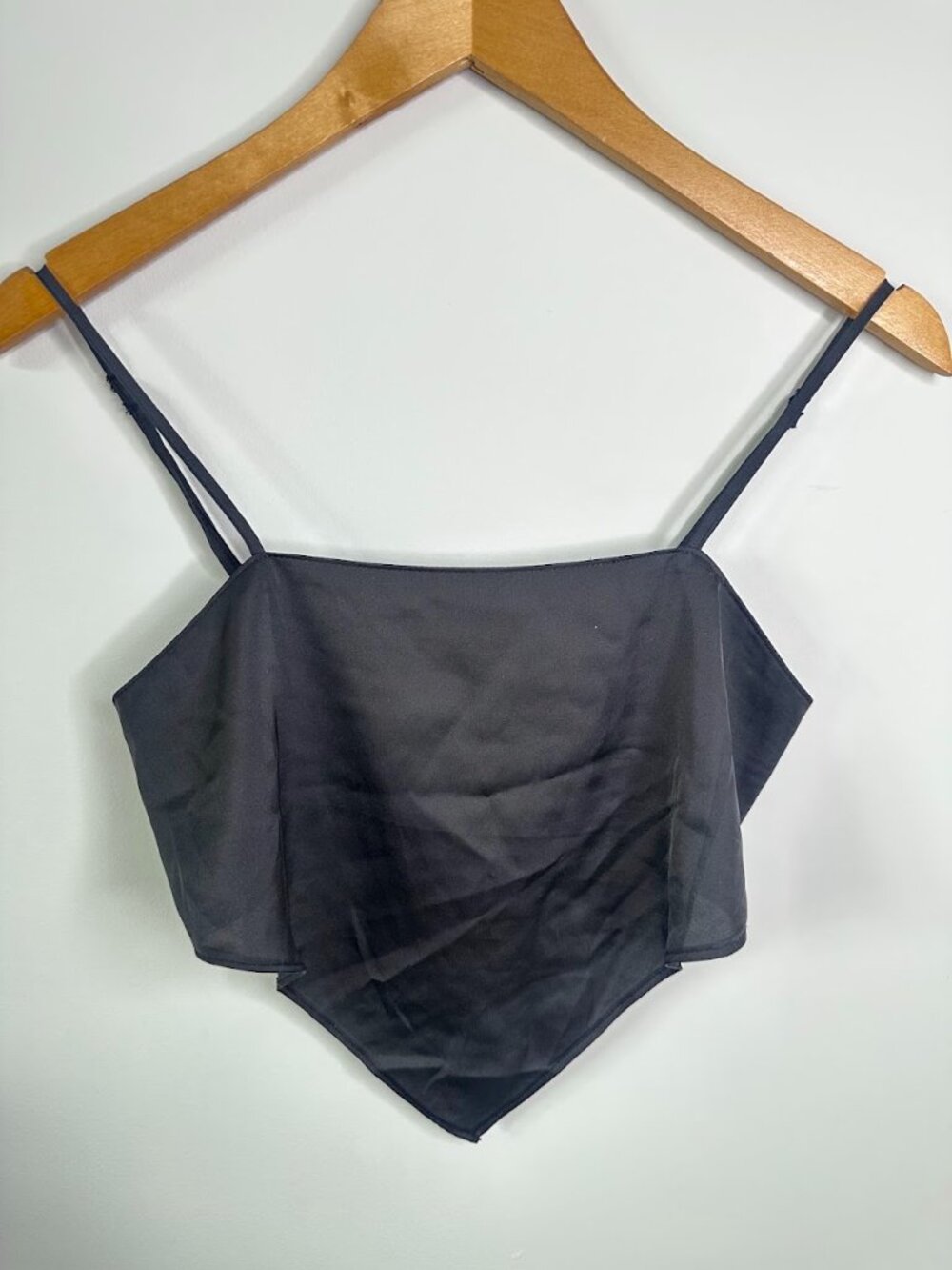 Satin Black Handkerchief Cami